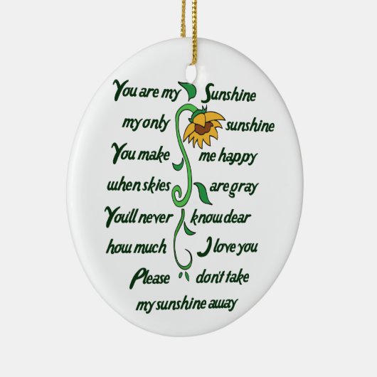 Jij bent mijn Sunshine Keramisch Ornament (Rechts)