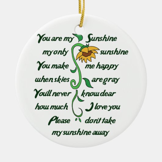 Jij bent mijn Sunshine Keramisch Ornament (Voorkant)
