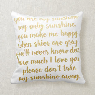 Jij bent mijn Sunshine Lyrics Pillow Kussen
