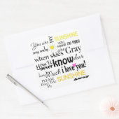 Jij bent mijn Sunshine, mijn enige Sunshine Vierkante Sticker (Envelop)