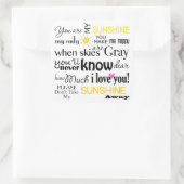 Jij bent mijn Sunshine, mijn enige Sunshine Vierkante Sticker (Tas)