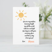 Jij bent mijn Sunshine Moederdag Bedankkaart (Staand voorkant)