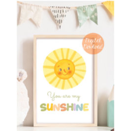 Jij bent mijn Sunshine Nursery Poster