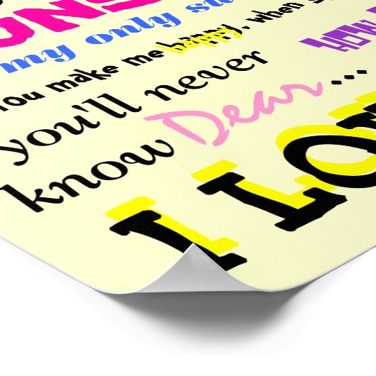 Jij bent mijn Sunshine Poster (Hoek)