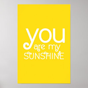 Jij bent mijn Sunshine Quote Poster Yellow