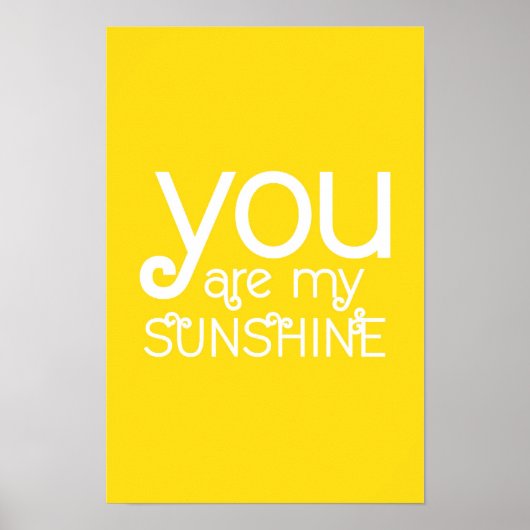 Jij bent mijn Sunshine Quote Poster Yellow (Voorkant)