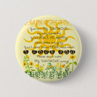 Jij bent mijn Sunshine Ronde Button 5,7 Cm