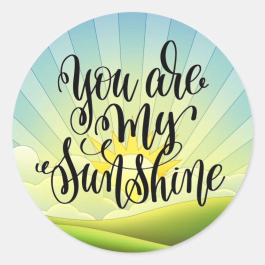 Jij bent mijn Sunshine Ronde Sticker (Voorkant)