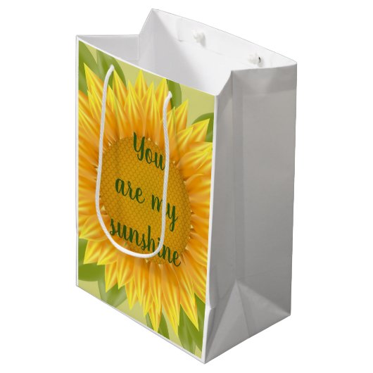 Jij bent mijn Sunshine Sunflower Flower Quote art Medium Cadeauzakje (Voorkant Gekanteld)