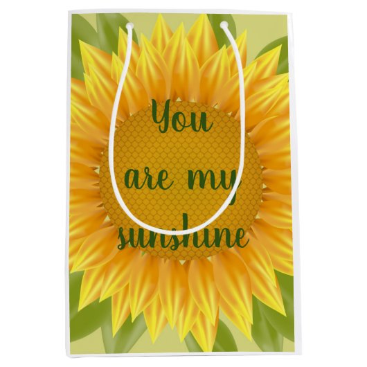 Jij bent mijn Sunshine Sunflower Flower Quote art Medium Cadeauzakje (Voorkant)