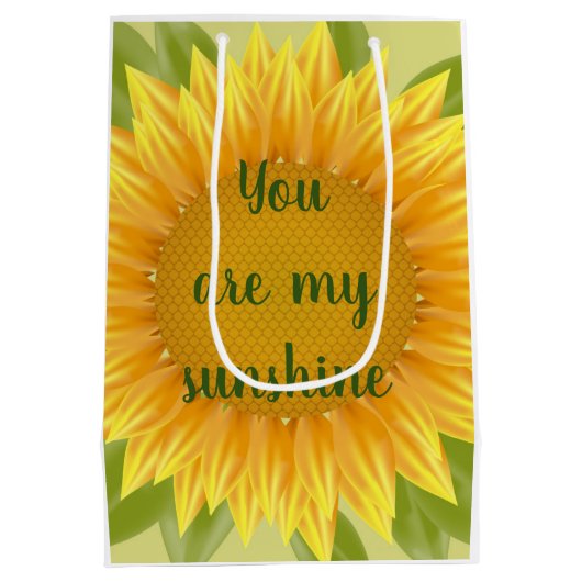 Jij bent mijn Sunshine Sunflower Flower Quote art Medium Cadeauzakje (Achterkant)