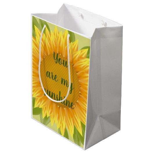Jij bent mijn Sunshine Sunflower Flower Quote art Medium Cadeauzakje (Achterkant Gekanteld)