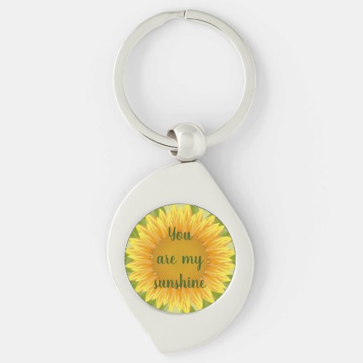 Jij bent mijn Sunshine Sunflower Flower Quote art Sleutelhanger (Voorkant)