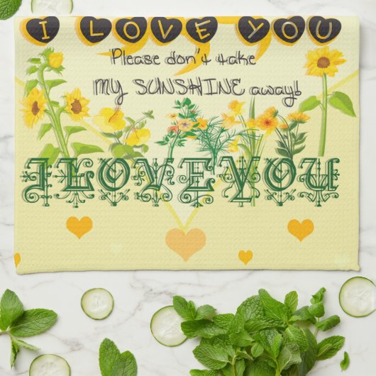 Jij bent mijn Sunshine Theedoek (Gevouwen)