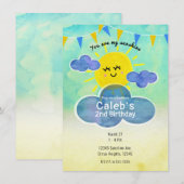 Jij bent mijn Sunshine Yellow & Blue Birthday Part Kaart (Voorkant / Achterkant)