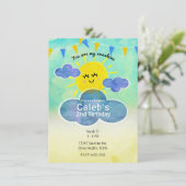 Jij bent mijn Sunshine Yellow & Blue Birthday Part Kaart (Staand voorkant)