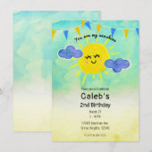 Jij bent mijn Sunshine Yellow & Blue Birthday Part Kaart (Voorkant / Achterkant)