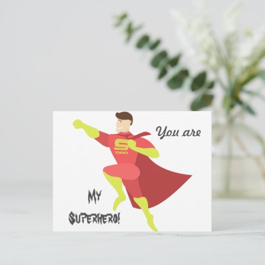 Jij bent mijn superheld briefkaart (Staand voorkant)