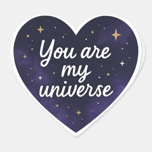 Jij Bent Mijn Universum – Cosmogalaxy Hartsticker Hart Sticker (Voorkant)