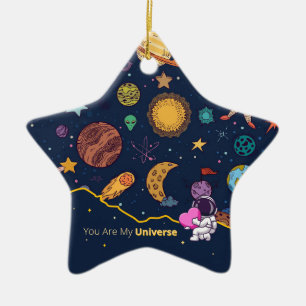 Jij bent mijn universum - Schattigee liefde in de  Keramisch Ornament