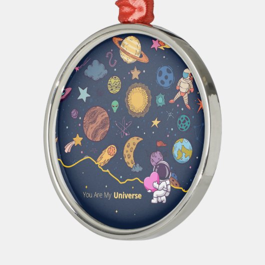 Jij bent mijn universum - Schattigee liefde in de  Metalen Ornament (Links)