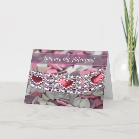 Jij bent mijn Valentijn - met mooie suikerharten! Kaart (Voorkant)