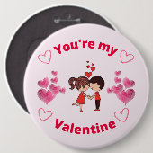 Jij bent mijn Valentijn Ronde Button 6,0 Cm (Voorkant /achterkant)