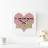 Jij bent mijn Valentijn Vierkante Klok (Huis)