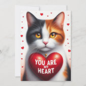 Jij Bent Mijn Valentijnshart Gedicht Calico Kat  Feestdagenkaart (Voorkant)