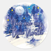Jij bent mijn ware noorden ronde sticker (Voorkant)