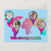 Jij Bent Mijn Wereld Kleurenrijke Kaart Fotocollag (Voorkant)