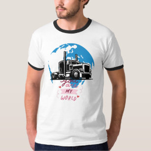 Jij Bent Mijn Wereld Semi Truck Romantische Vracht T-shirt