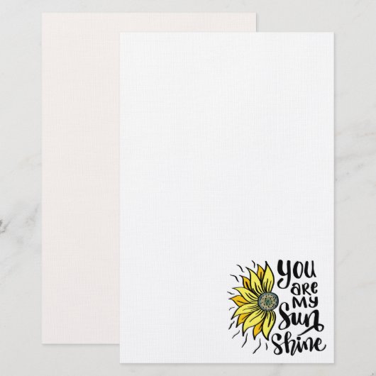 Jij bent mijn zonnebloem briefpapier (Voorkant / Achterkant)