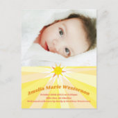 Jij bent mijn Zonneeuwse Baby- Aankondiging Briefkaart (Voorkant)