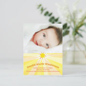 Jij bent mijn Zonneeuwse Baby- Aankondiging Briefkaart (Staand voorkant)