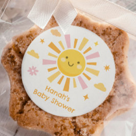 Jij bent mijn zonneschijn baby shower ronde sticker