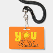 Jij bent mijn zonneschijn badge (Voorzijde met lanyard)