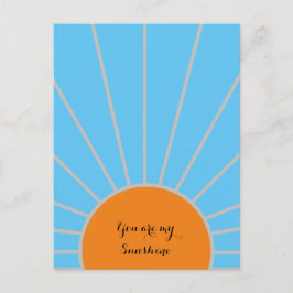 "Jij bent mijn zonneschijn" Blauw en Oranje Briefkaart