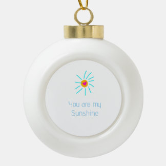 jij bent mijn zonneschijn blauwe oranje zon hart k keramische bal ornament