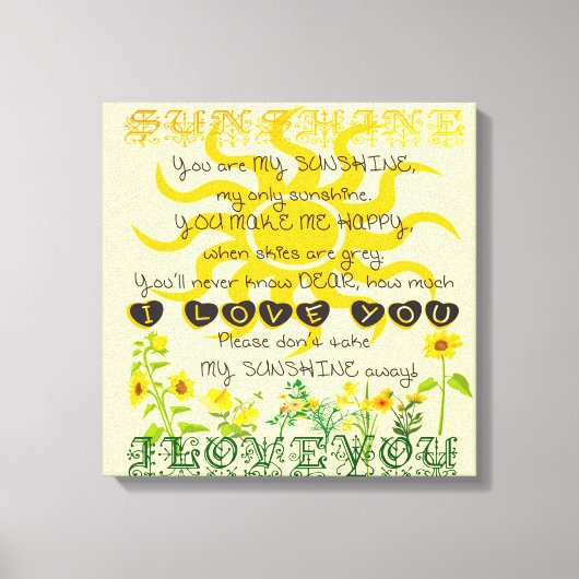 Jij bent mijn zonneschijn. canvas afdruk (Voorkant)