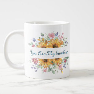 Jij Bent Mijn Zonneschijn en Bloem Citaat Grote Koffiekop