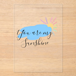 jij bent mijn zonneschijn geel oranje zonnestralen acryl uitnodigingen