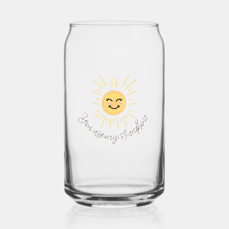 jij bent mijn zonneschijn geel oranje zonnestralen blikvorm glas