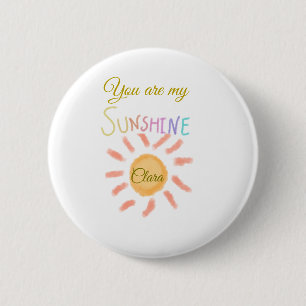 jij bent mijn zonneschijn geel oranje zonnestralen ronde button 5,7 cm