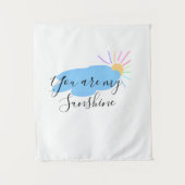 jij bent mijn zonneschijn geel oranje zonnestralen wandkleed (Voorkant)