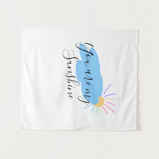 jij bent mijn zonneschijn geel oranje zonnestralen wandkleed (Voorkant (horizontaal))