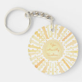 JIJ BENT MIJN ZONNESCHIJN Geel Sinaasappel Polka D Sleutelhanger (Voorkant)