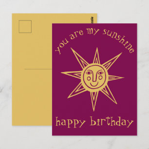 Jij bent mijn zonneschijn GEFELICITEERD MET JE VER Briefkaart