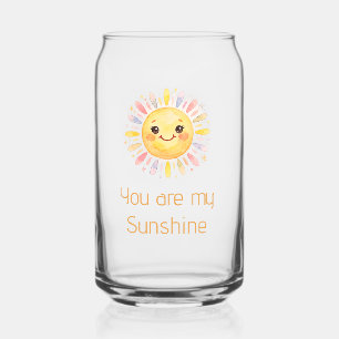 jij bent mijn zonneschijn gele oranje zonnestralen blikvorm glas