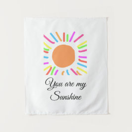 jij bent mijn zonneschijn gele oranje zonnestralen wandkleed